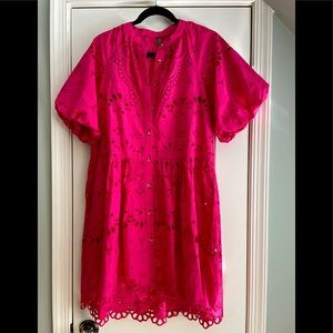 Anthropologie Tallulah eyelet mini dress - pink